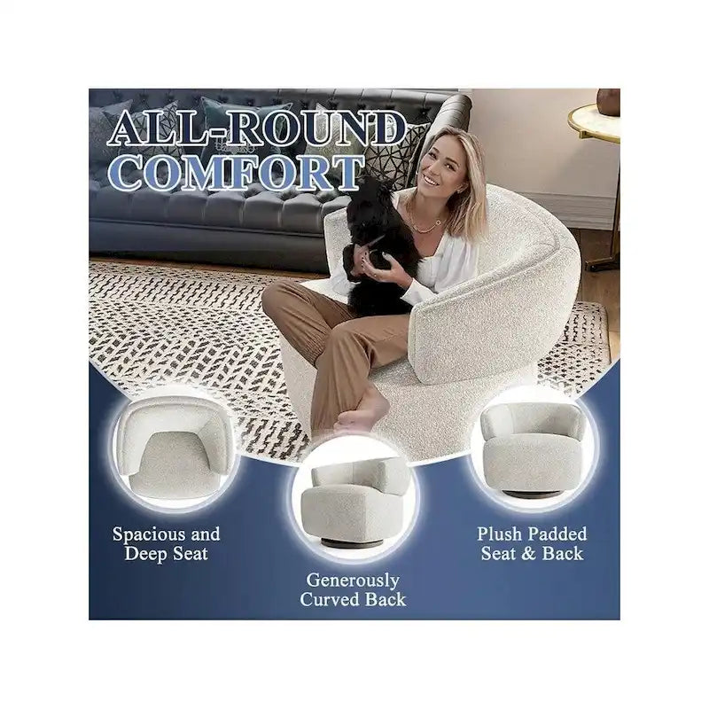 Fauteuil pivotant rembourré entièrement assemblé-26