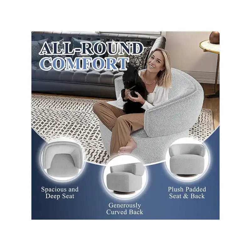 Fauteuil pivotant rembourré entièrement assemblé-34