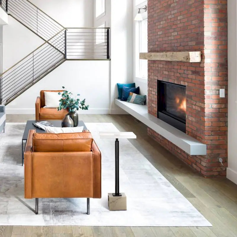 Table d'appoint moderne classique de 28 cm en verre noir.-2