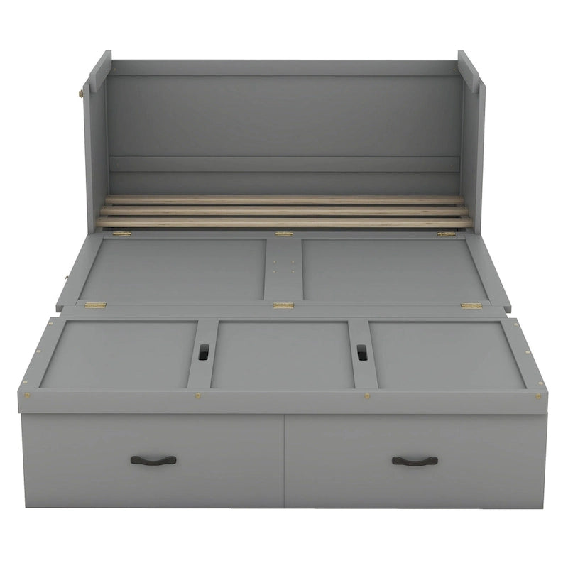 Lit escamotable avec port USB et grand tiroir-4