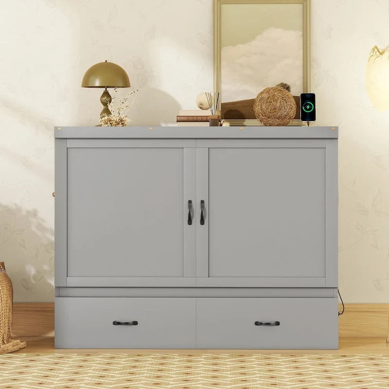 Lit escamotable avec port USB et grand tiroir-8