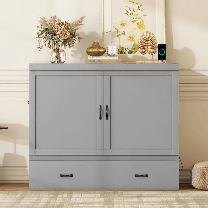 Lit escamotable avec port USB et grand tiroir-16