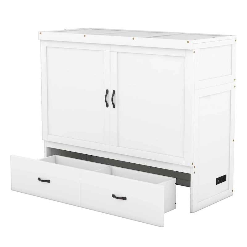 Lit escamotable avec port USB et grand tiroir-27