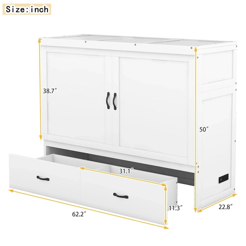 Lit escamotable avec port USB et grand tiroir-34