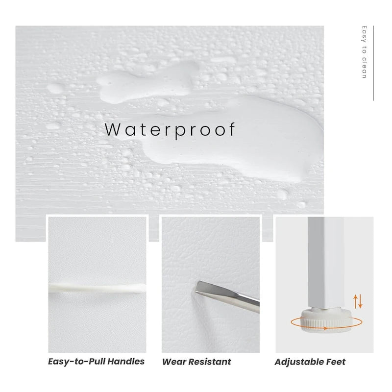 Commode à 4 tiroirs avec structure en métal et plateau en bois-10