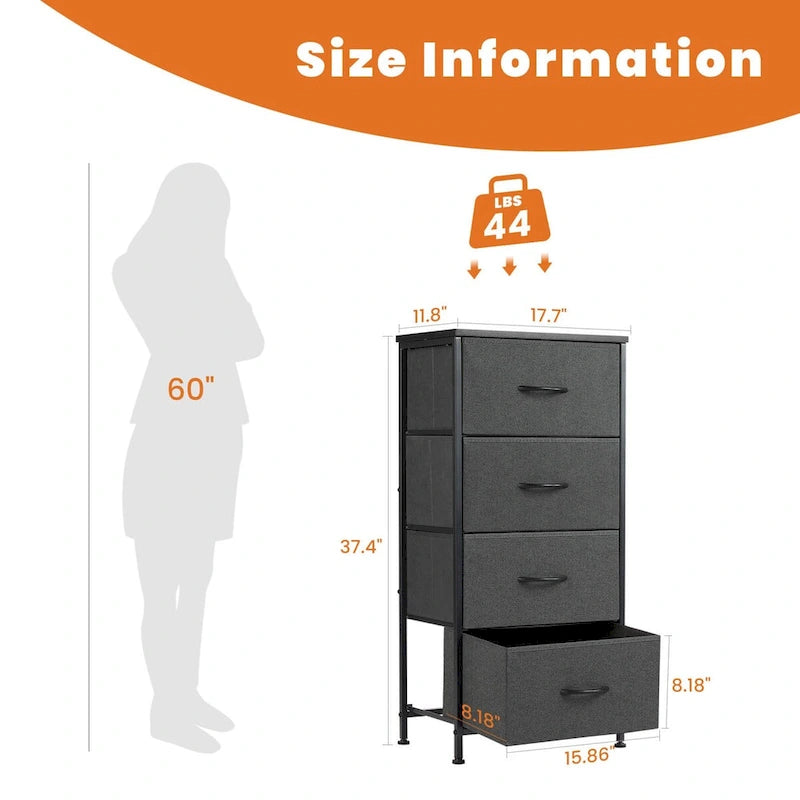 Commode à 4 tiroirs avec structure en métal et plateau en bois-14