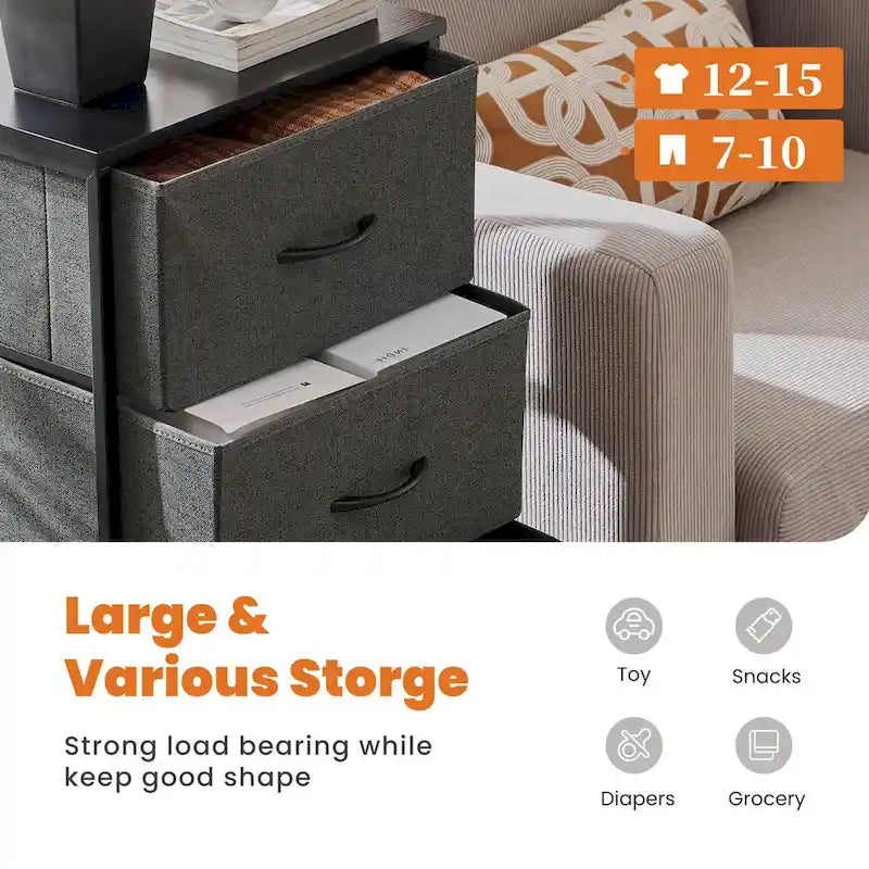 Commode à 4 tiroirs avec structure en métal et plateau en bois-16