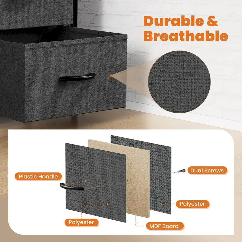 Commode à 4 tiroirs avec structure en métal et plateau en bois-18