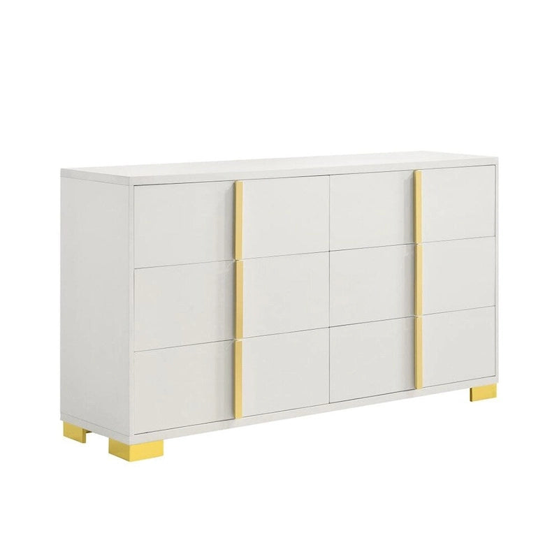 Commode en bois à 6 tiroirs avec quincaillerie en métal-4