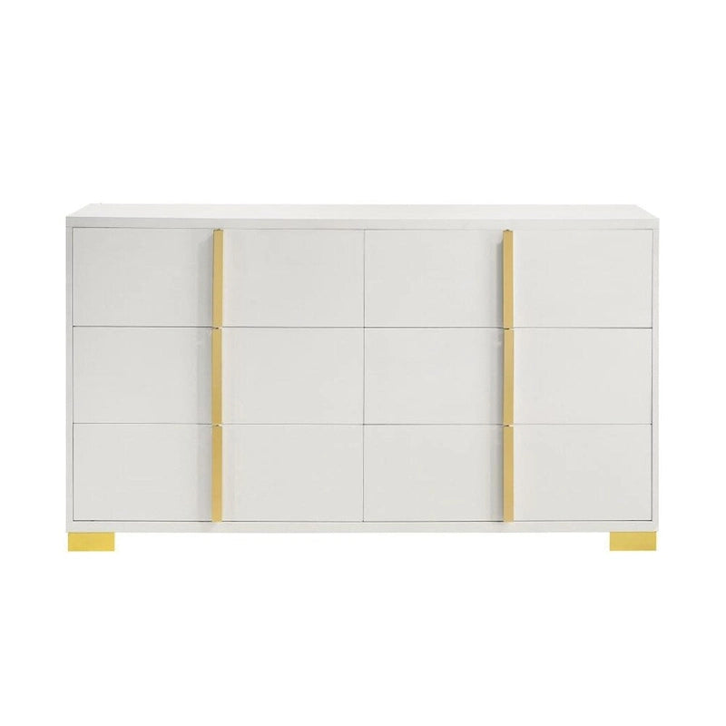 Commode en bois à 6 tiroirs avec quincaillerie en métal-7