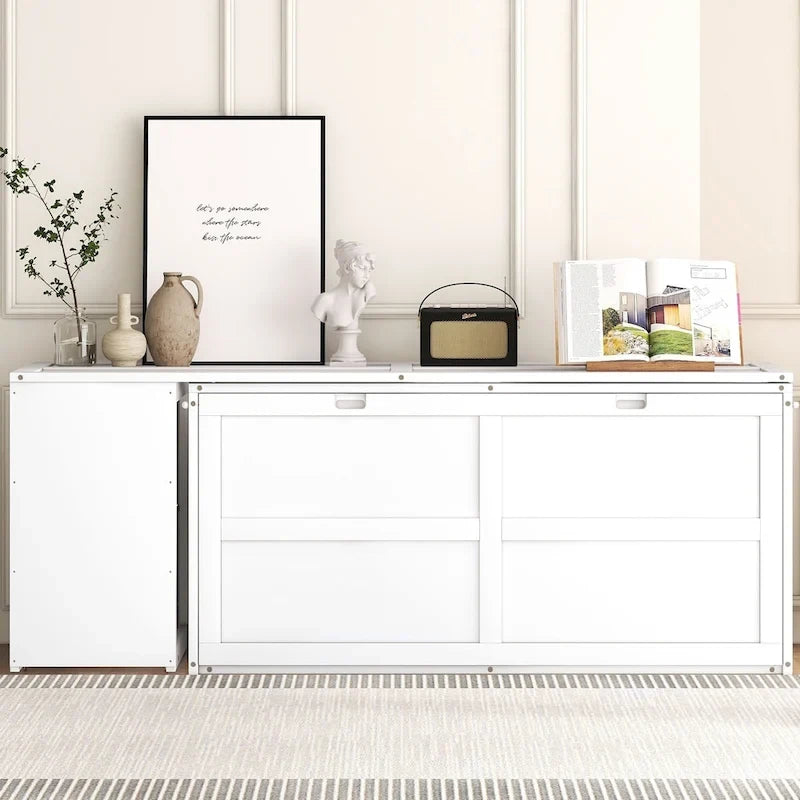 Lit escamotable Queen Size avec bureau pivotant-17