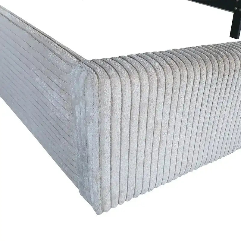 Lit capitonné à oreilles avec tiroir de rangement au pied du lit-8