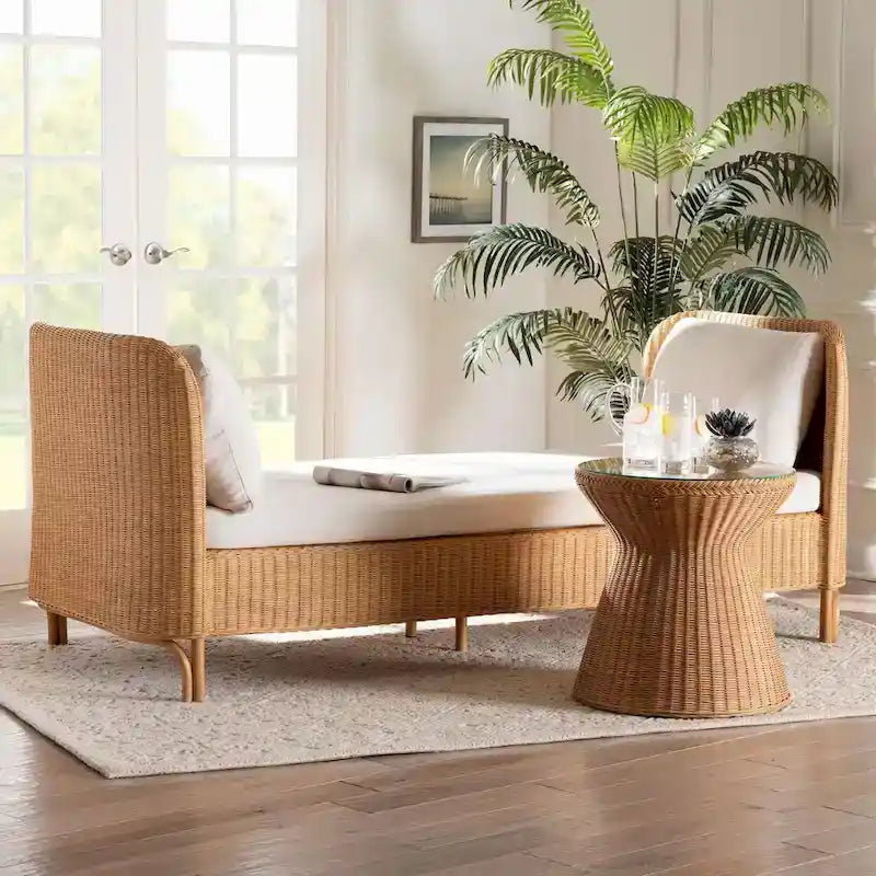 Lit de jour Diva Bohemian en rotin miel clair-7