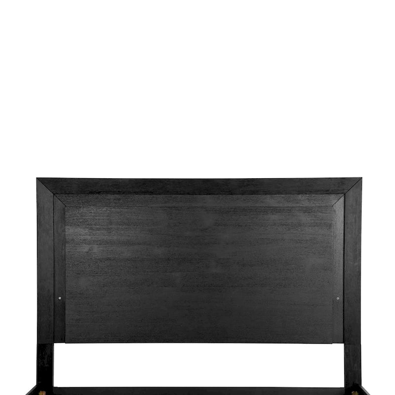 Lit moderne Alaric de Furniture of America, en bois massif noir, avec tête de lit éclairée par LED-5