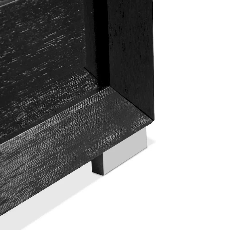 Lit moderne Alaric de Furniture of America, en bois massif noir, avec tête de lit éclairée par LED-8