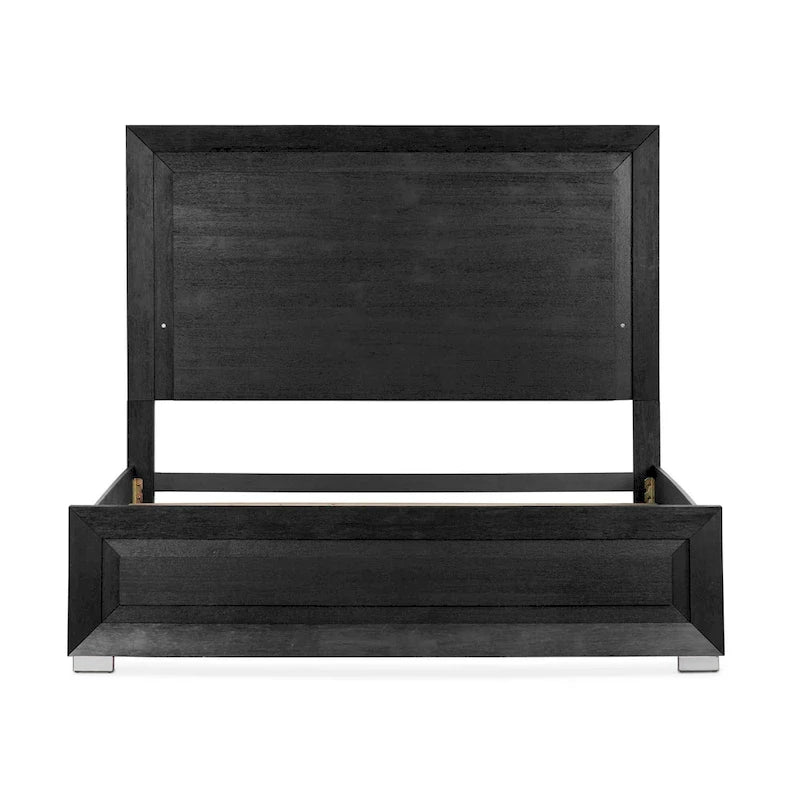 Lit moderne Alaric de Furniture of America, en bois massif noir, avec tête de lit éclairée par LED-14