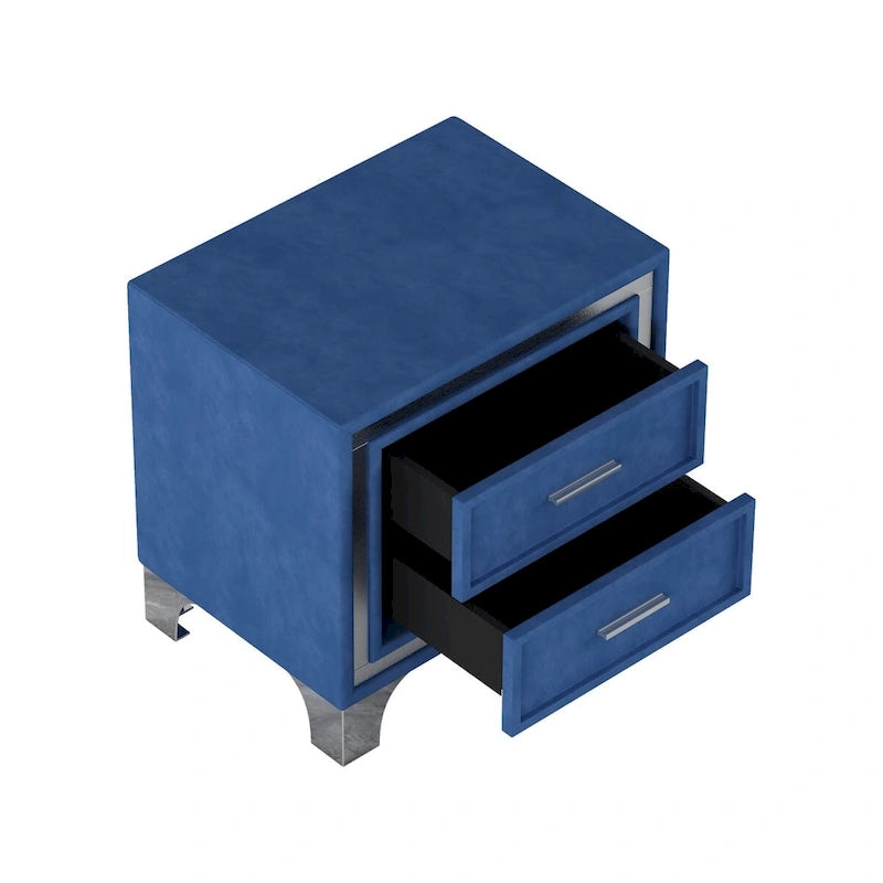 Ensembles de chambre à coucher 3 pièces comprenant un lit plateforme rembourré de taille queen et deux tables de chevet-19