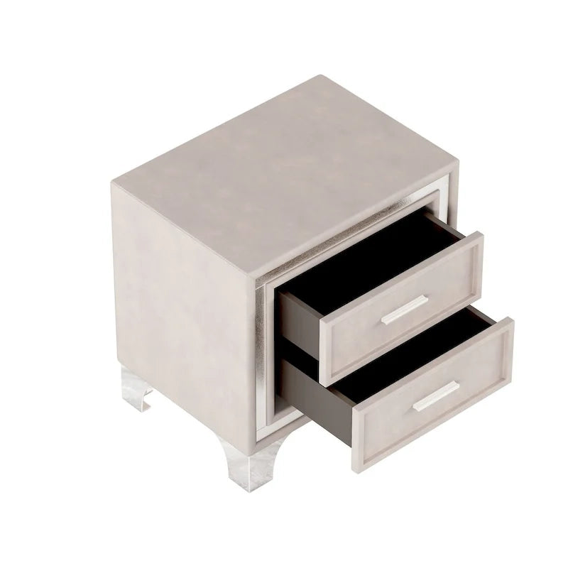 Ensembles de chambre à coucher 3 pièces comprenant un lit plateforme rembourré de taille queen et deux tables de chevet-26