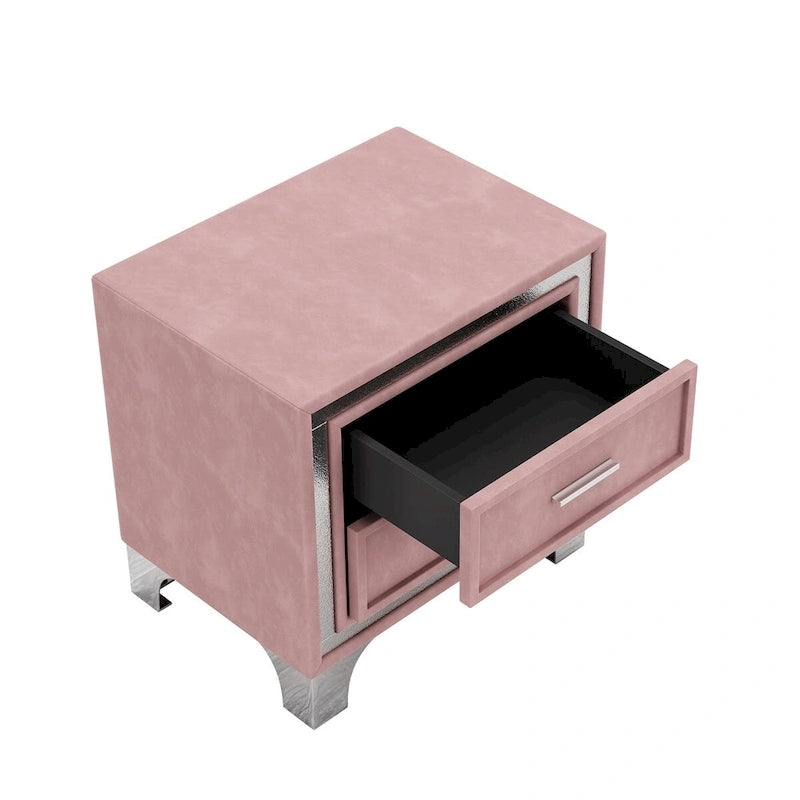 Ensembles de chambre à coucher 3 pièces comprenant un lit plateforme rembourré de taille queen et deux tables de chevet-38