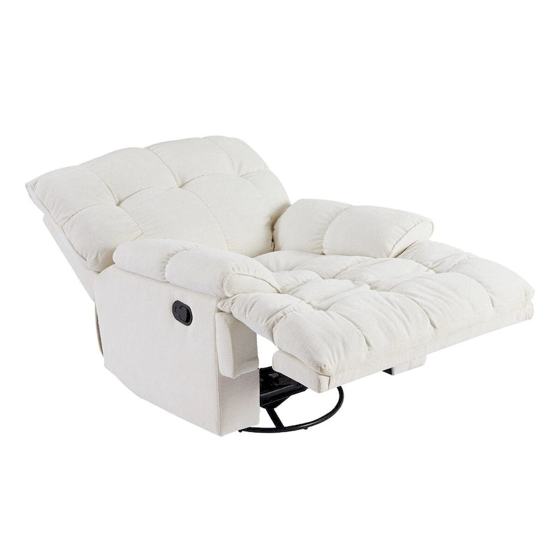 Fauteuil inclinable pivotant à 360 degrés en tissu, robuste, pour salon-7