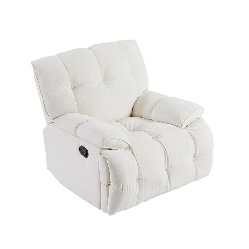 Fauteuil inclinable pivotant à 360 degrés en tissu, robuste, pour salon-8