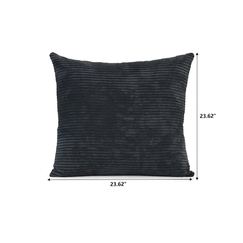 Canapé d'angle 4 pièces en forme de L, revêtu de velours côtelé, avec pouf-19