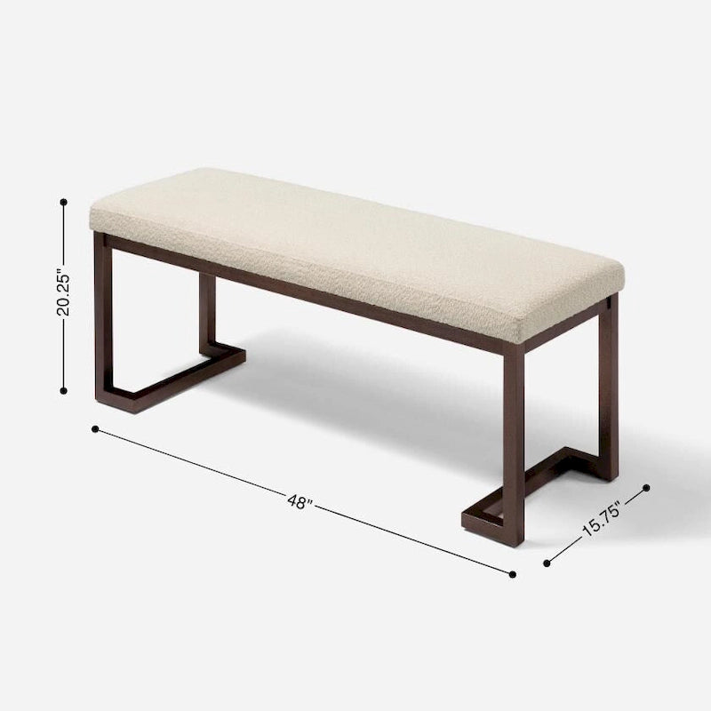 Banc d'appoint rectangulaire rembourré contemporain-2