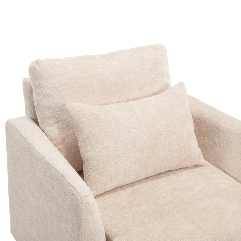 Fauteuil de lecture une place en chenille, fauteuil d'appoint rembourré avec coussin moelleux, fauteuil de lecture moderne du milieu du siècle-6