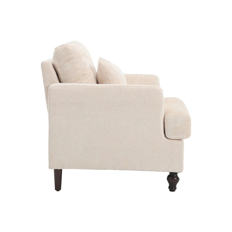 Fauteuil de lecture une place en chenille, fauteuil d'appoint rembourré avec coussin moelleux, fauteuil de lecture moderne du milieu du siècle-8