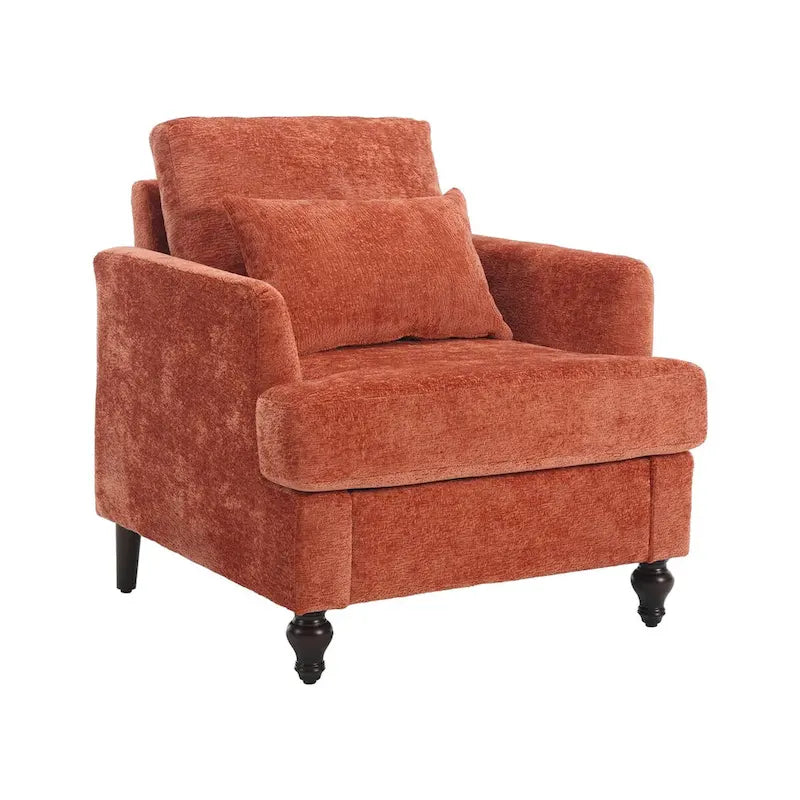Fauteuil de lecture une place en chenille, fauteuil d'appoint rembourré avec coussin moelleux, fauteuil de lecture moderne du milieu du siècle-12