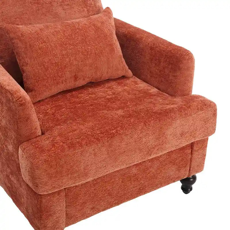 Fauteuil de lecture une place en chenille, fauteuil d'appoint rembourré avec coussin moelleux, fauteuil de lecture moderne du milieu du siècle-13