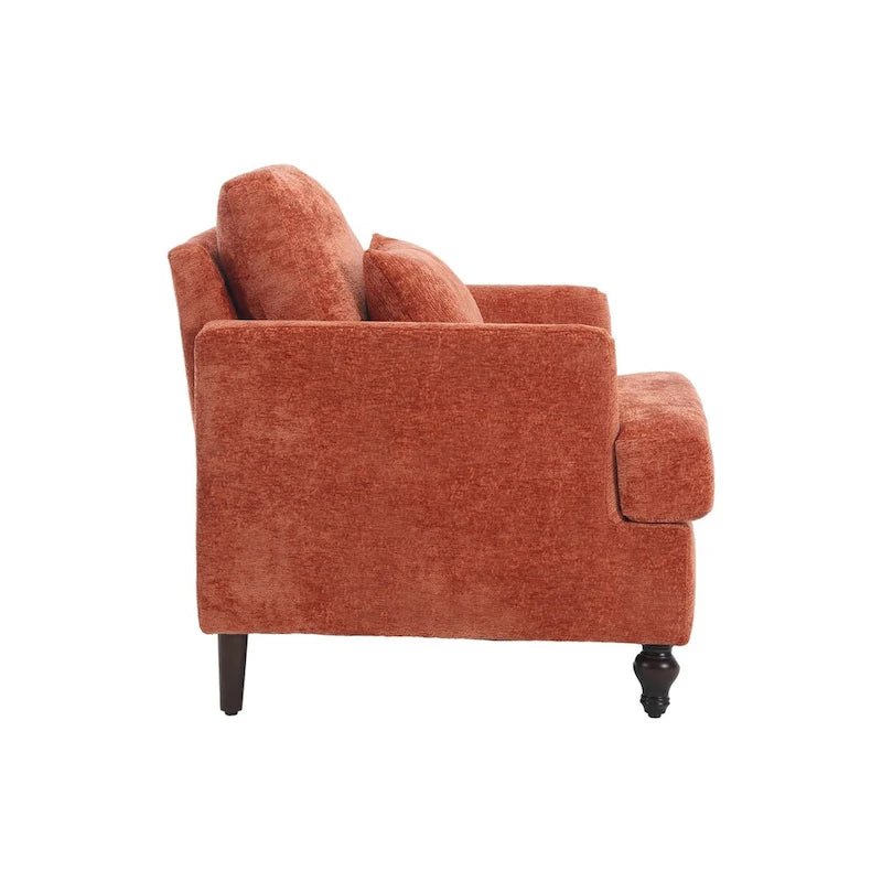 Fauteuil de lecture une place en chenille, fauteuil d'appoint rembourré avec coussin moelleux, fauteuil de lecture moderne du milieu du siècle-15