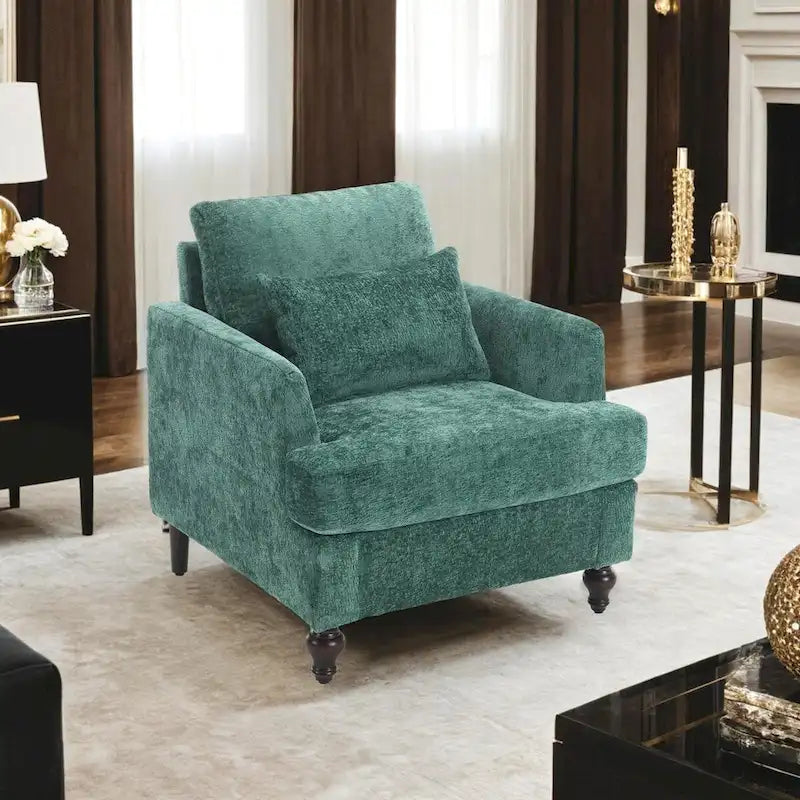 Fauteuil de lecture une place en chenille, fauteuil d'appoint rembourré avec coussin moelleux, fauteuil de lecture moderne du milieu du siècle-16