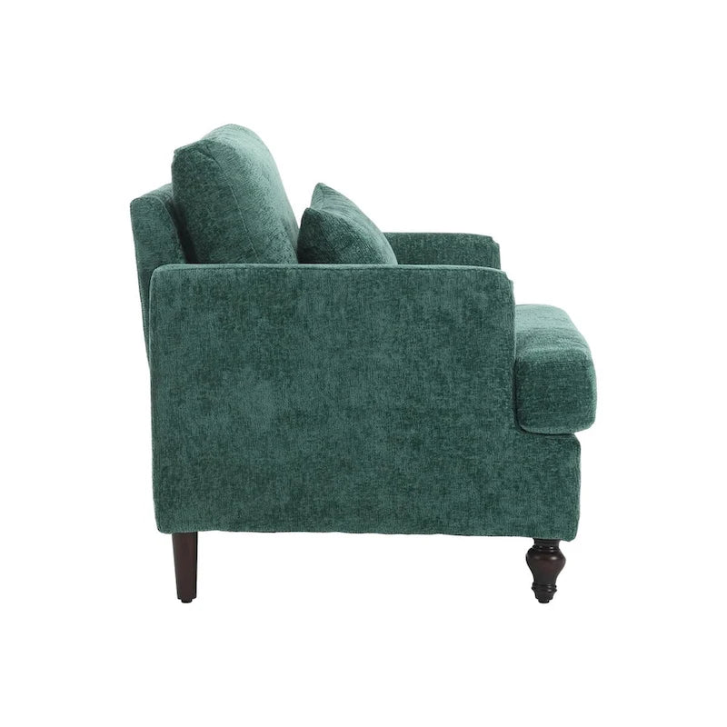 Fauteuil de lecture une place en chenille, fauteuil d'appoint rembourré avec coussin moelleux, fauteuil de lecture moderne du milieu du siècle-19