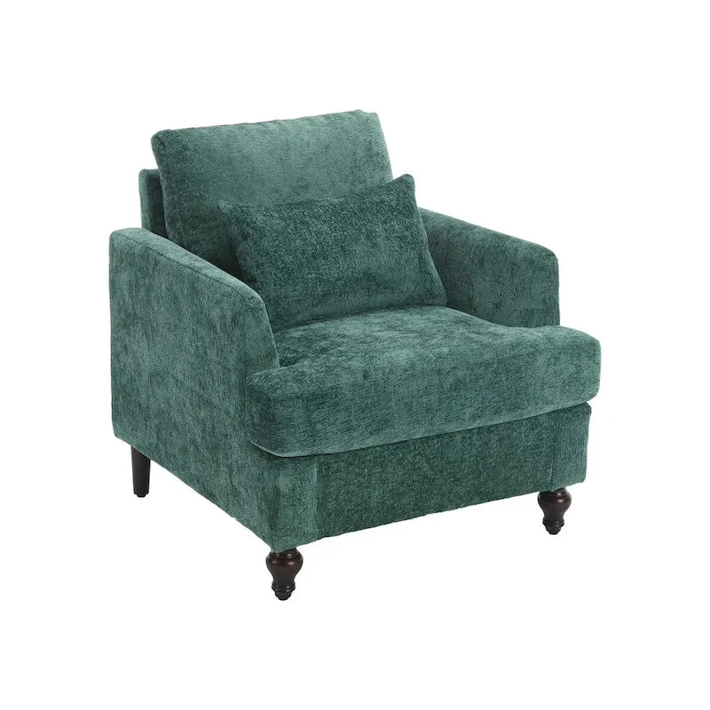 Fauteuil de lecture une place en chenille, fauteuil d'appoint rembourré avec coussin moelleux, fauteuil de lecture moderne du milieu du siècle-20