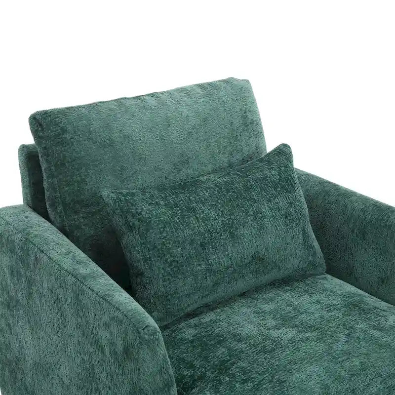 Fauteuil de lecture une place en chenille, fauteuil d'appoint rembourré avec coussin moelleux, fauteuil de lecture moderne du milieu du siècle-21
