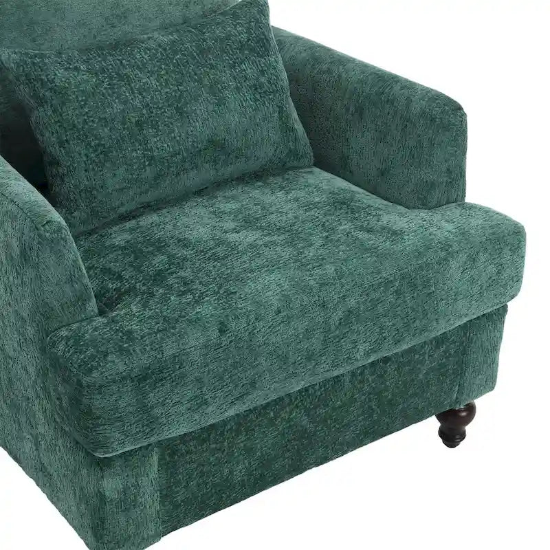 Fauteuil de lecture une place en chenille, fauteuil d'appoint rembourré avec coussin moelleux, fauteuil de lecture moderne du milieu du siècle-22