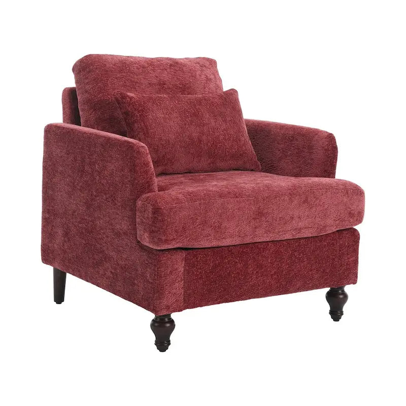 Fauteuil de lecture une place en chenille, fauteuil d'appoint rembourré avec coussin moelleux, fauteuil de lecture moderne du milieu du siècle-27