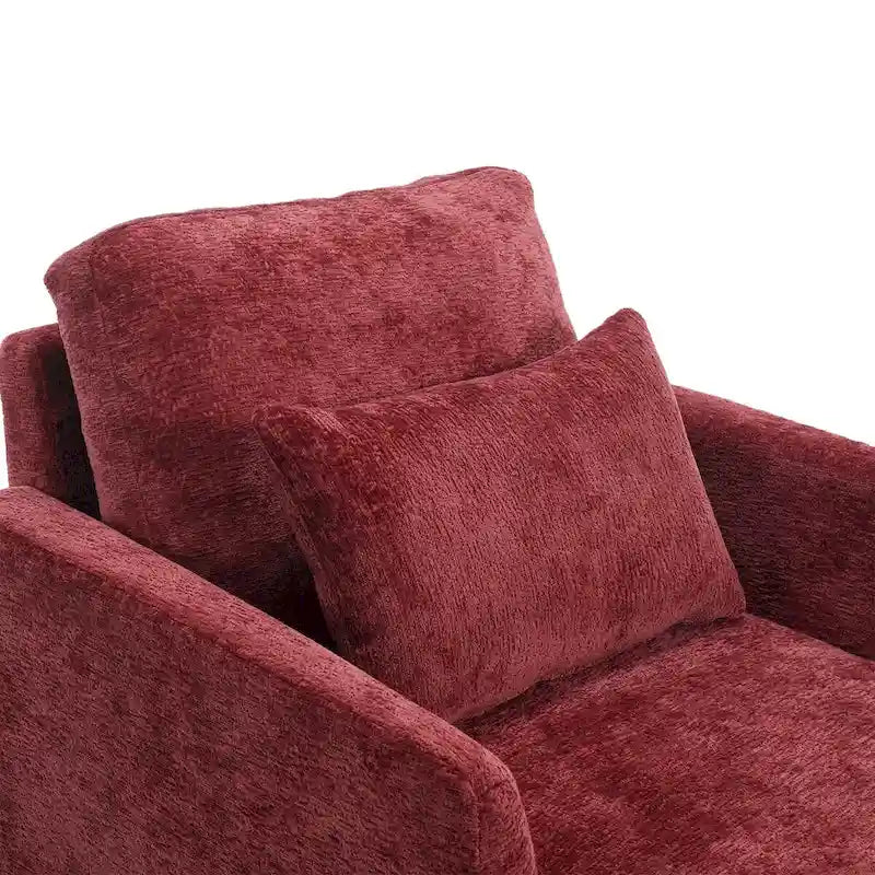 Fauteuil de lecture une place en chenille, fauteuil d'appoint rembourré avec coussin moelleux, fauteuil de lecture moderne du milieu du siècle-28