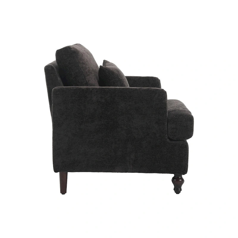 Fauteuil de lecture une place en chenille, fauteuil d'appoint rembourré avec coussin moelleux, fauteuil de lecture moderne du milieu du siècle-35