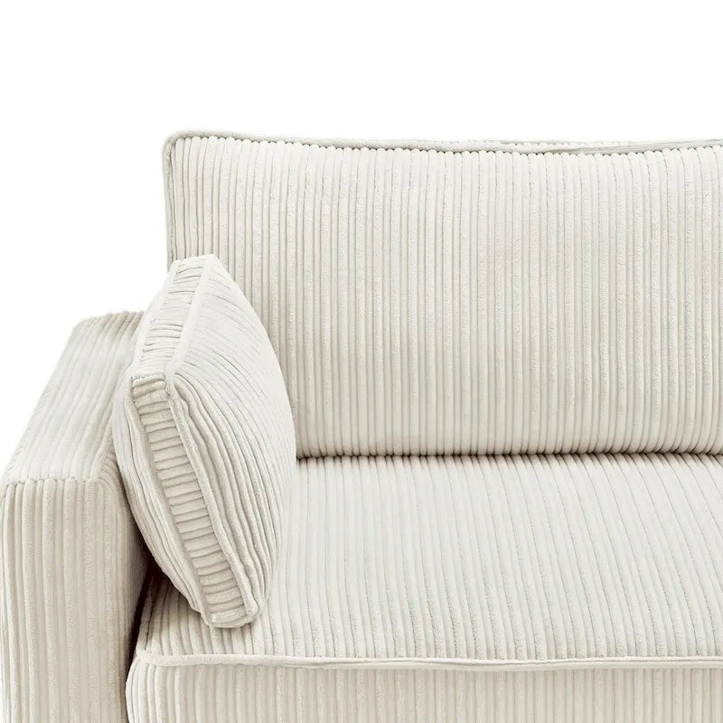 Canapé 3 places LUE BONA 81 en velours côtelé moderne, canapé rectangulaire en polyester pour salon - 81 cm (L) x 33 cm (P) x 26 cm (H)-8