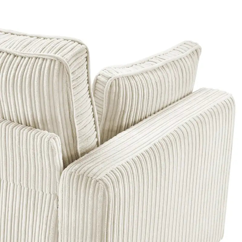 Canapé 3 places LUE BONA 81 en velours côtelé moderne, canapé rectangulaire en polyester pour salon - 81 cm (L) x 33 cm (P) x 26 cm (H)-9