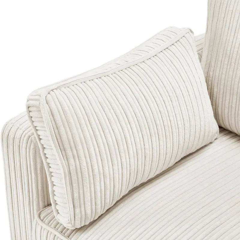 Canapé 3 places LUE BONA 81 en velours côtelé moderne, canapé rectangulaire en polyester pour salon - 81 cm (L) x 33 cm (P) x 26 cm (H)-11