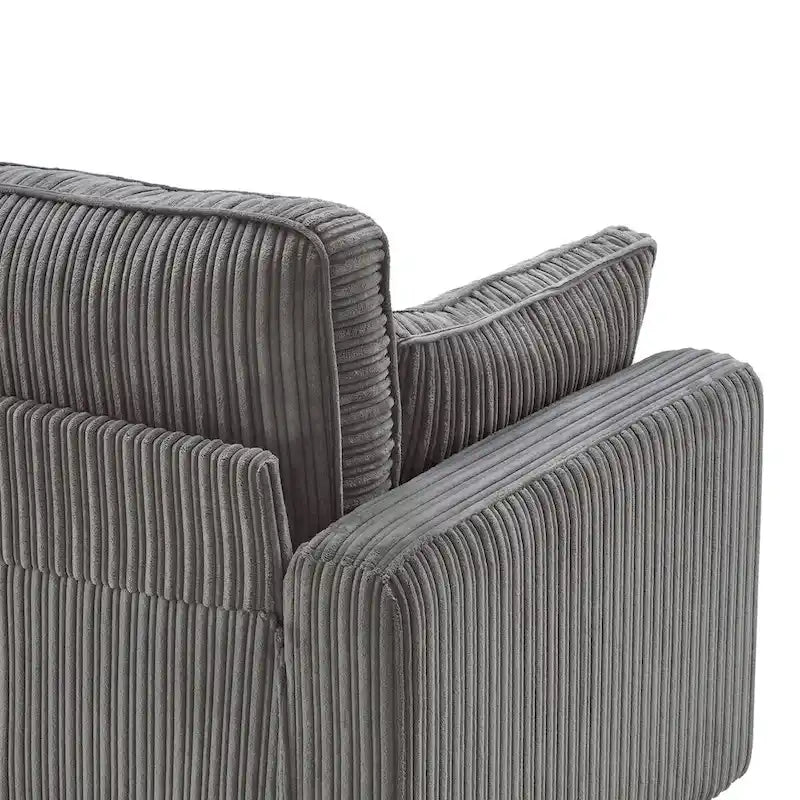 Canapé 3 places LUE BONA 81 en velours côtelé moderne, canapé rectangulaire en polyester pour salon - 81 cm (L) x 33 cm (P) x 26 cm (H)-19