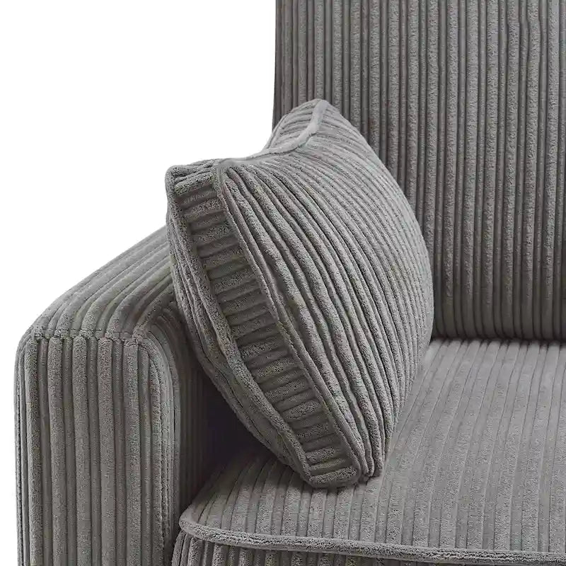 Canapé 3 places LUE BONA 81 en velours côtelé moderne, canapé rectangulaire en polyester pour salon - 81 cm (L) x 33 cm (P) x 26 cm (H)-21