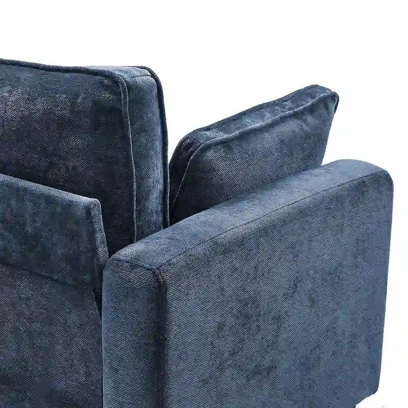 Canapé 3 places LUE BONA 81 en velours côtelé moderne, canapé rectangulaire en polyester pour salon - 81 cm (L) x 33 cm (P) x 26 cm (H)-26