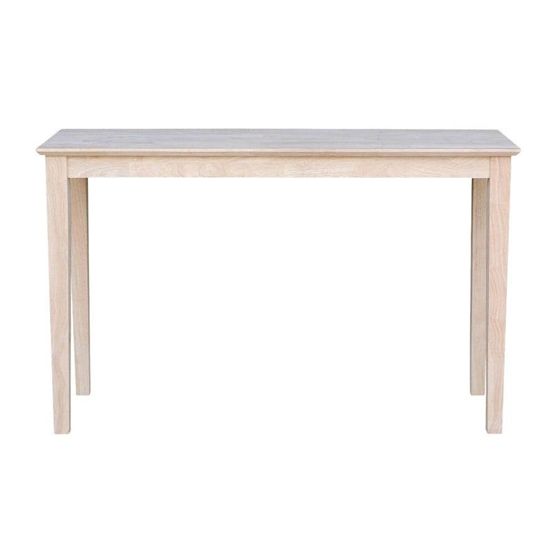 Table console Shaker en bois d'hévéa massif non fini-2