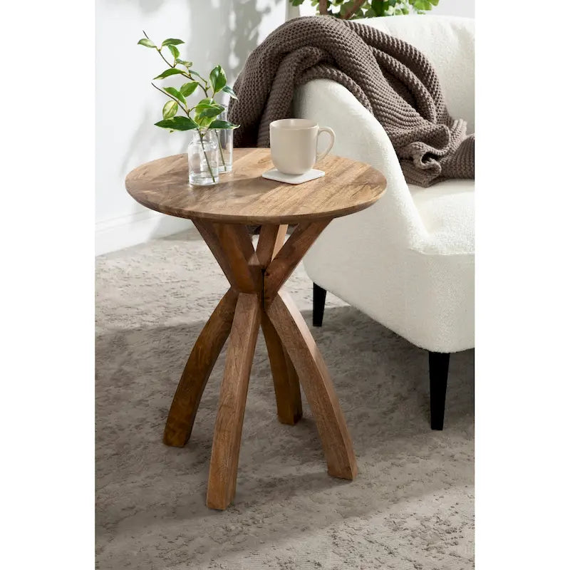 Table d'appoint ronde en bois Kate et Laurel Soleyn-6
