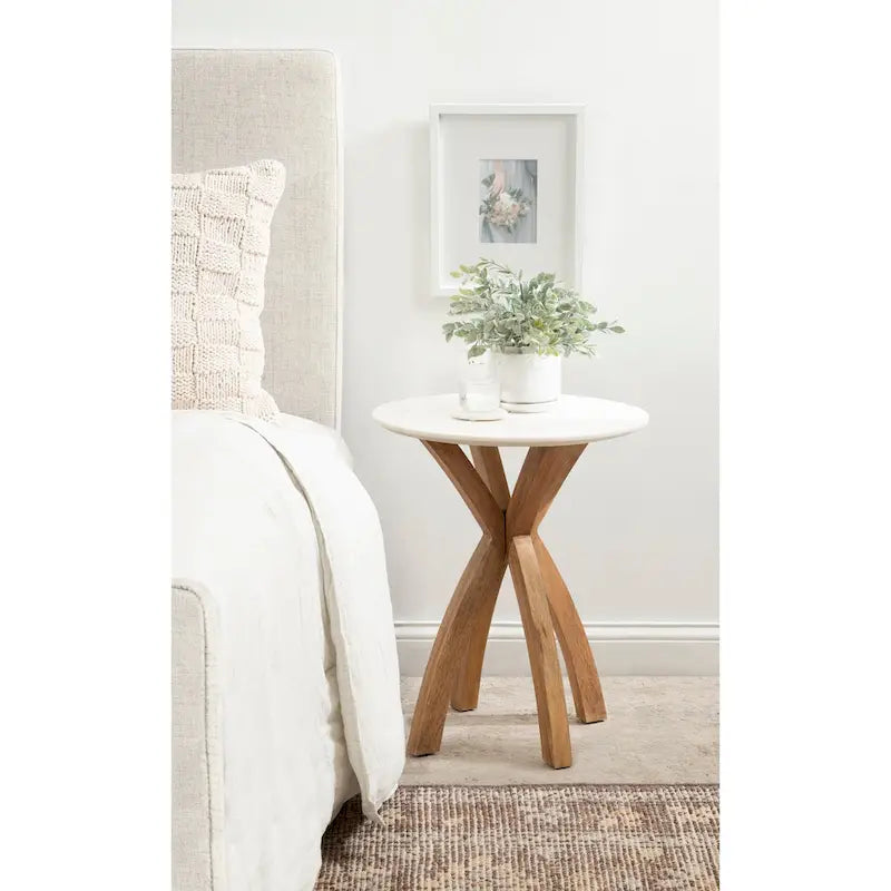 Table d'appoint ronde en bois Kate et Laurel Soleyn-7