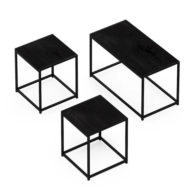 Furinno Camnus Modern Living Room Table Set with One Coffee Table and Two End Tables